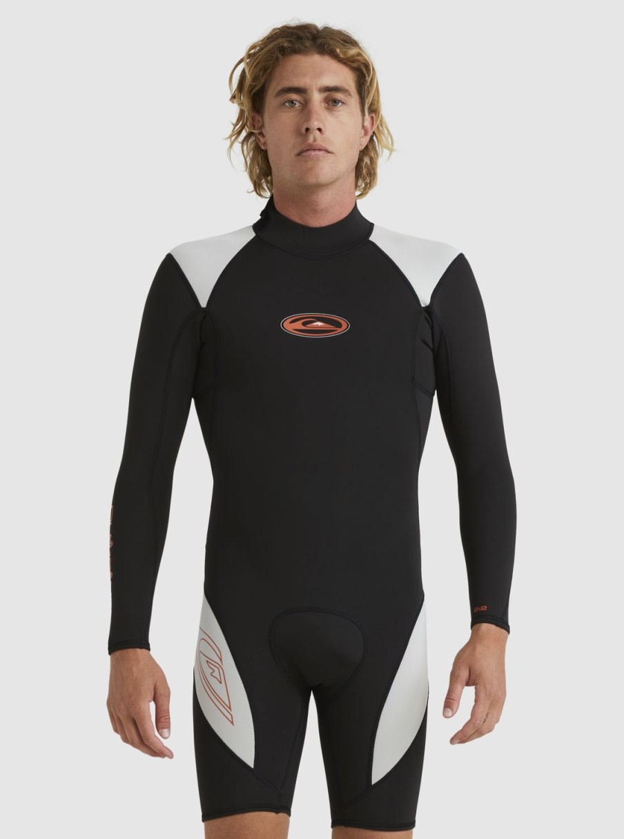 Mens Quiksilver Wetsuits | 2/2Mm Capsule Saturn Long Sleeve Spring Suit Black/Lunar Rock