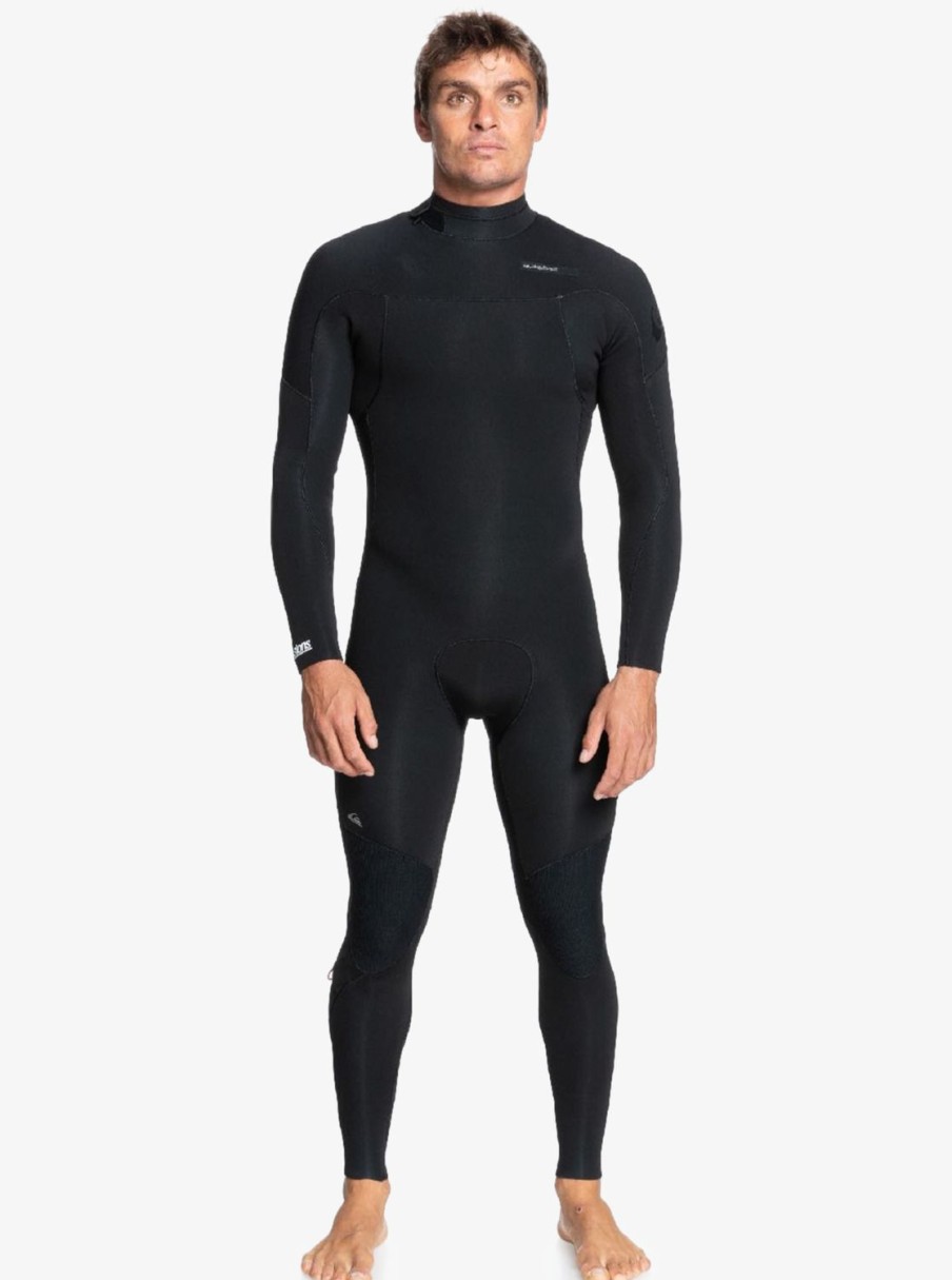 Mens Quiksilver Wetsuits | 3/2Mm Everyday Sessions Back Zip Wetsuit Black