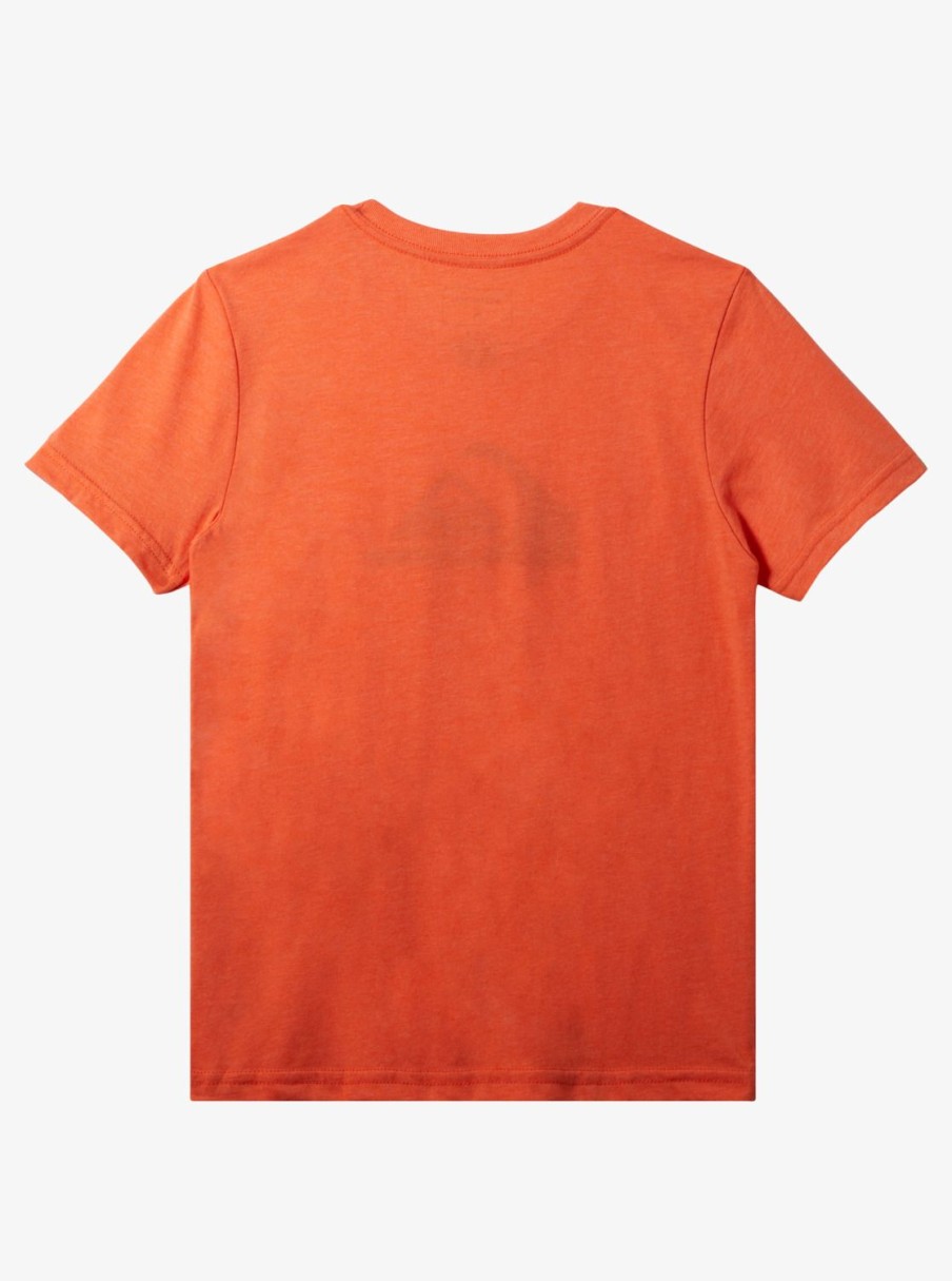 Boys Quiksilver Tees | Boy'S 8-16 Comp Logo T-Shirt Red Orange Heather