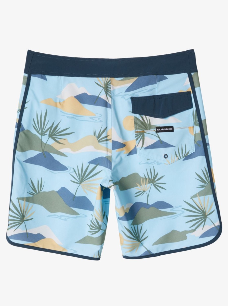 Mens Quiksilver Boardshorts | Surfsilk Scallop 19" Boardshorts Sky Blue