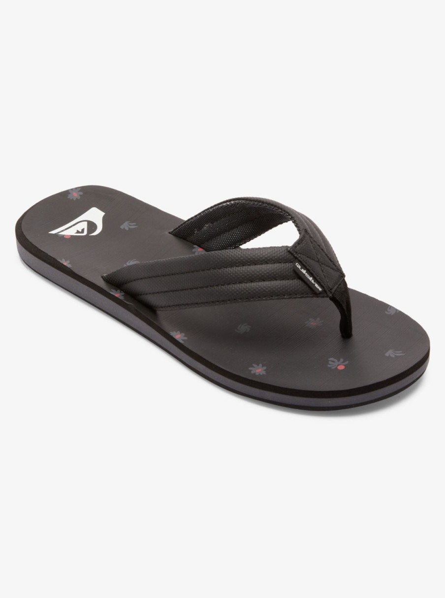 Mens Quiksilver Sandals | Carver Print Sandals Black 4