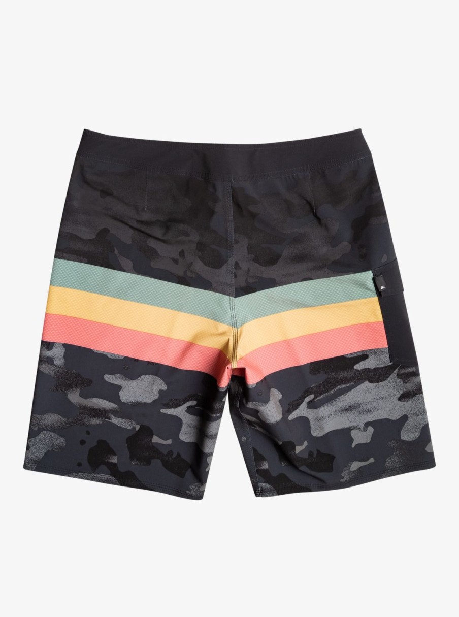 Mens Quiksilver Boardshorts | Surfsilk Hawaii Stripe 20" Boardshorts Black