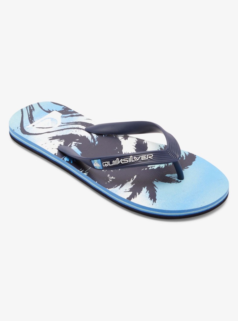 Mens Quiksilver Sandals | Molokai Highline Scallop Flip-Flops Blue 2