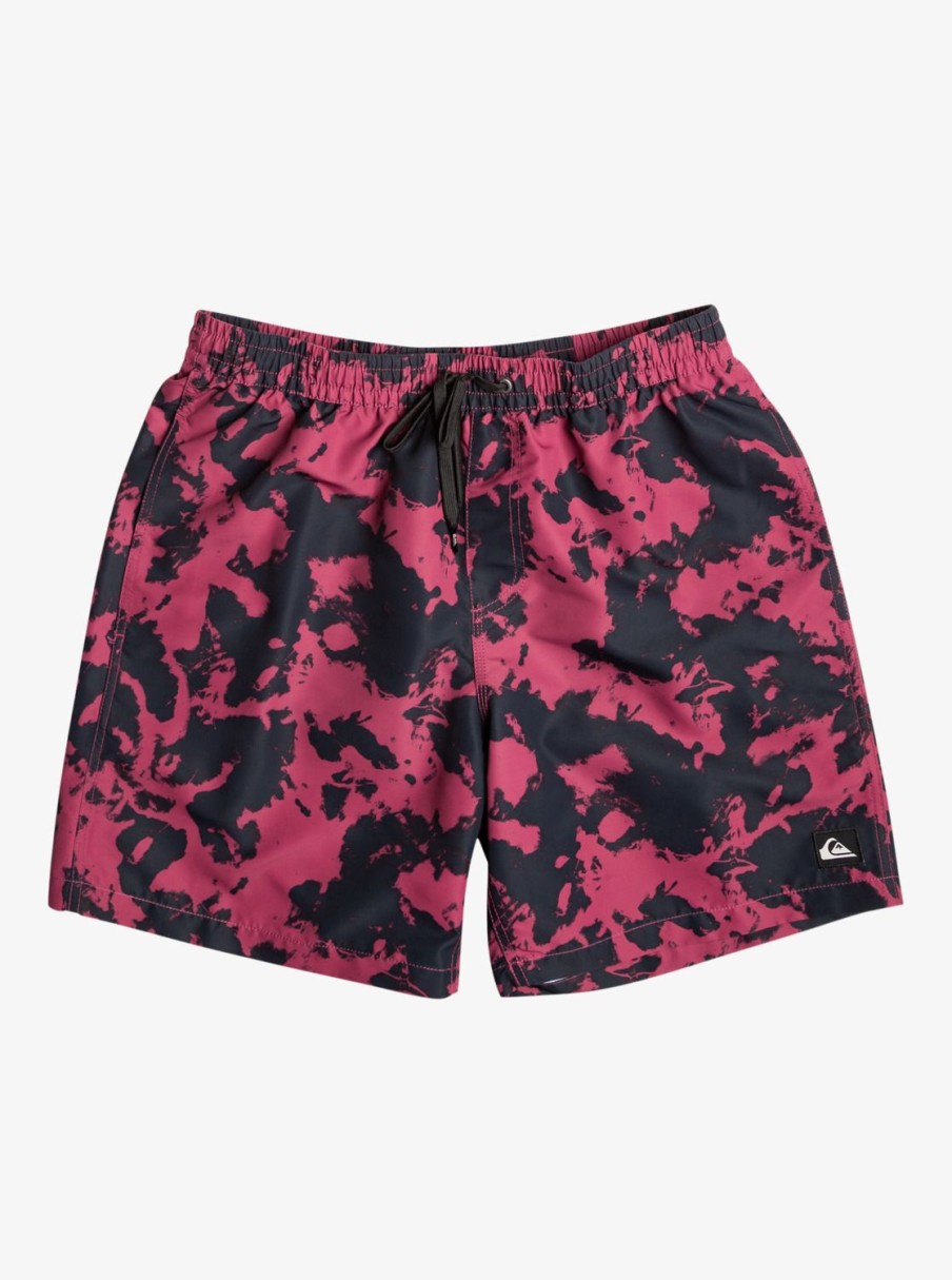 Mens Quiksilver Elastic Waist | Re-Mix 17" Volleys Mineral Red