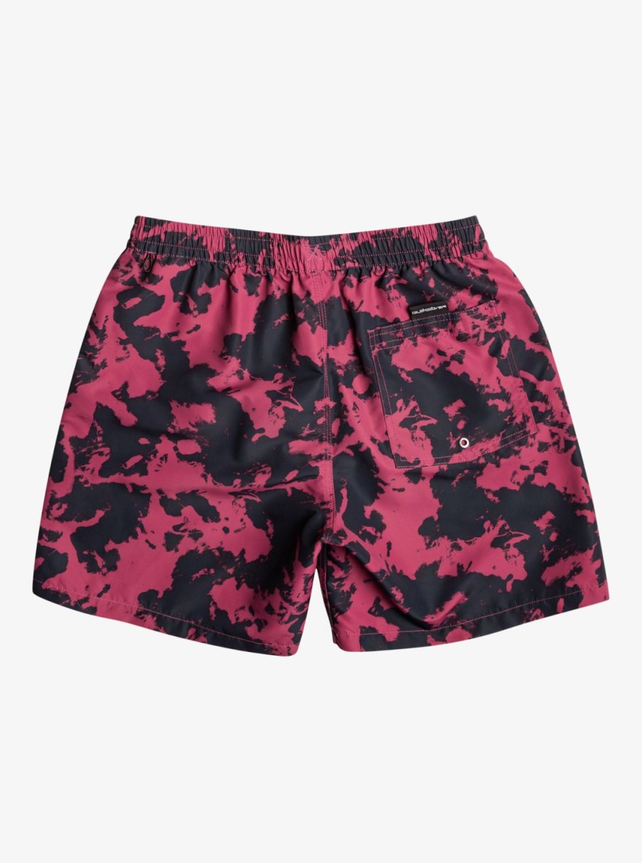 Mens Quiksilver Elastic Waist | Re-Mix 17" Volleys Mineral Red