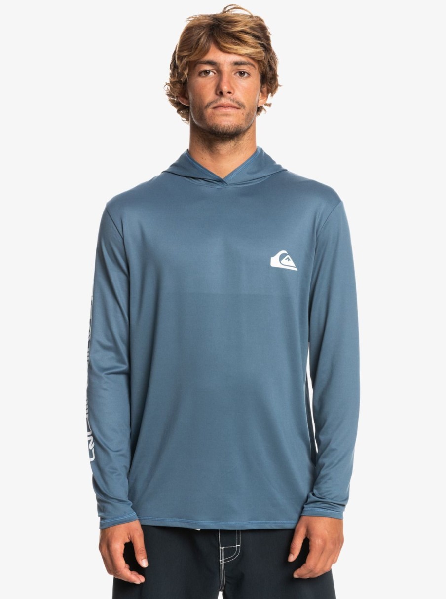 Mens Quiksilver Rashguards | Omni Session Upf 50 Long Sleeve Surf Tee Bering Sea