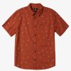 Mens Quiksilver Shirts & Polos | Heat Wave Short Sleeve Woven Shirt Baked Clay Heat Waves