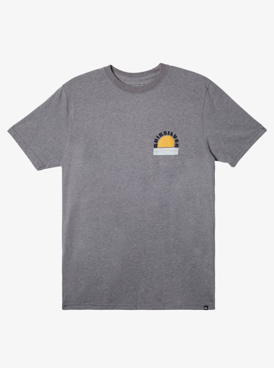 Mens Quiksilver Tees | Sunset Dreams T-Shirt Medium Grey Heather