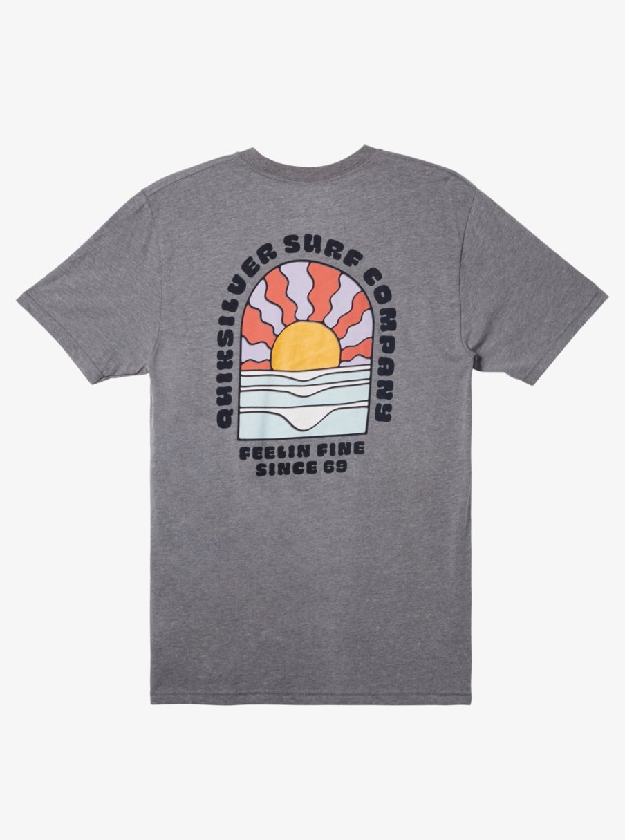 Mens Quiksilver Tees | Sunset Dreams T-Shirt Medium Grey Heather