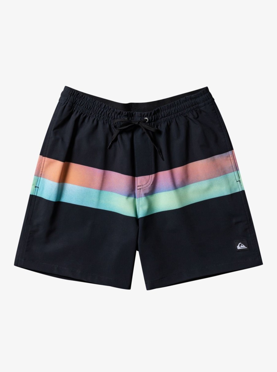 Mens Quiksilver Elastic Waist | Surfsilk Air-Brush 17" Volleys For Men Black