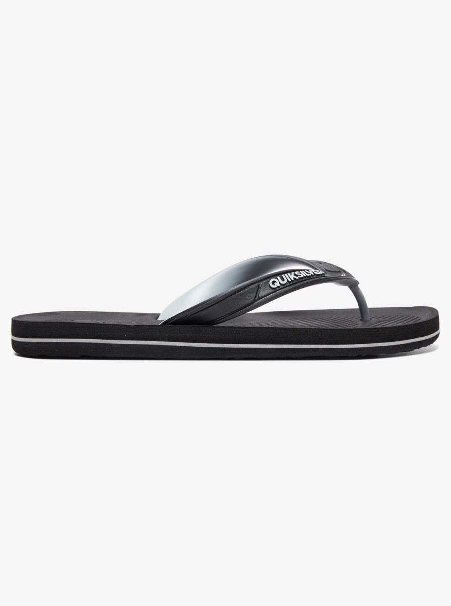 Mens Quiksilver Sandals | Haleiwa Flip-Flops Black/Grey/Black