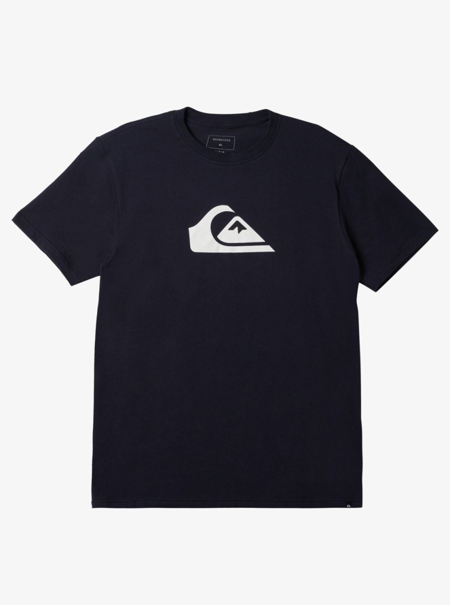 Mens Quiksilver Tees | Comp Logo T-Shirt Navy Blazer