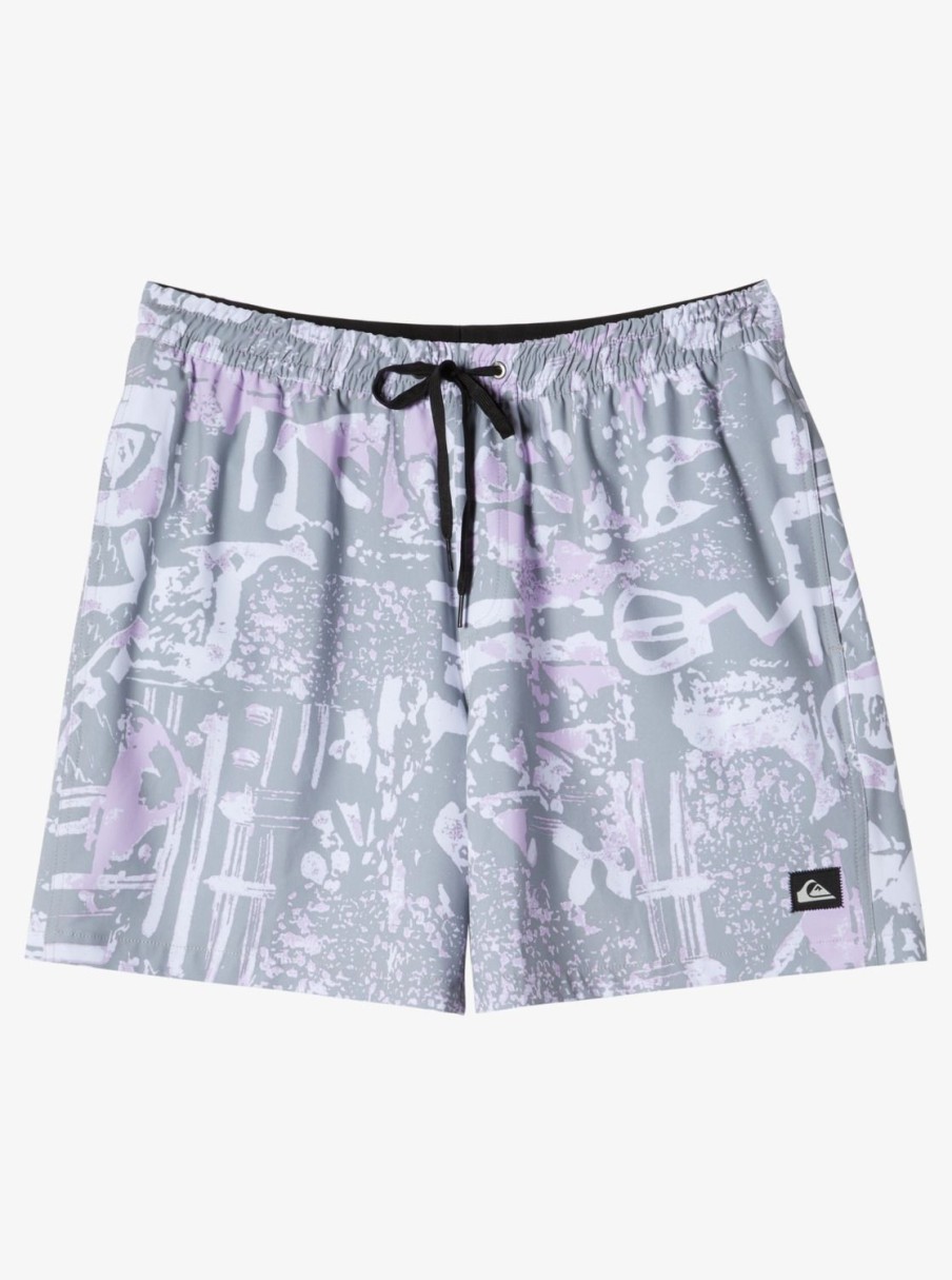 Mens Quiksilver Elastic Waist | Surfsilk Mix 17" Volleys Iron Gate