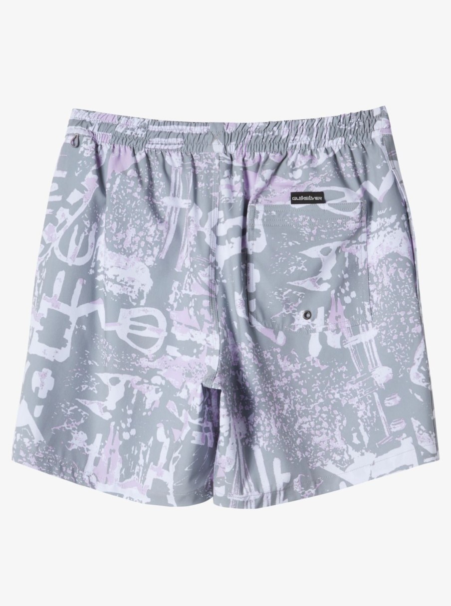 Mens Quiksilver Elastic Waist | Surfsilk Mix 17" Volleys Iron Gate