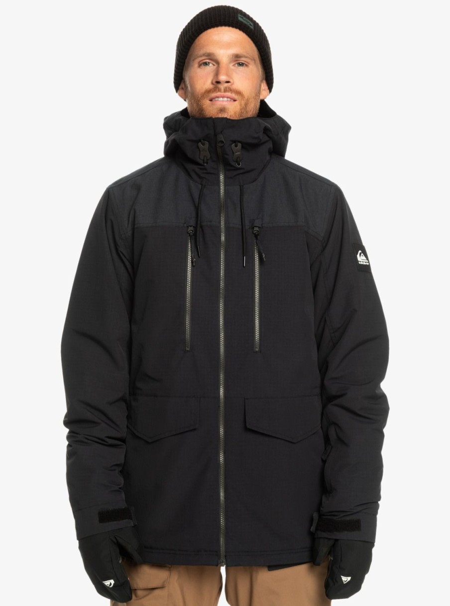 Mens Quiksilver Layers | Fairbanks Technical Snow Jacket True Black