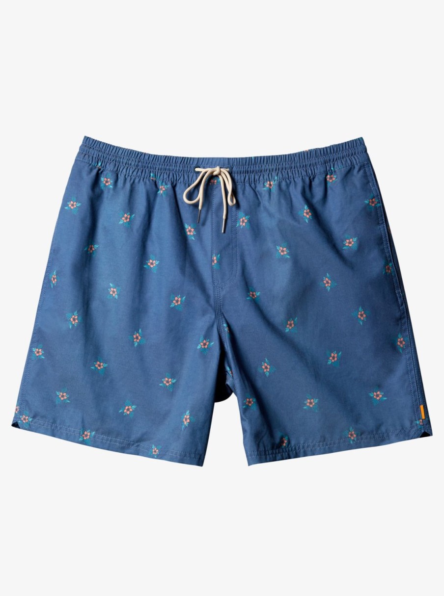 Mens Quiksilver Elastic Waist | Waterman Small Pedals 17" Volleys Ensign Blue Small Pedals V