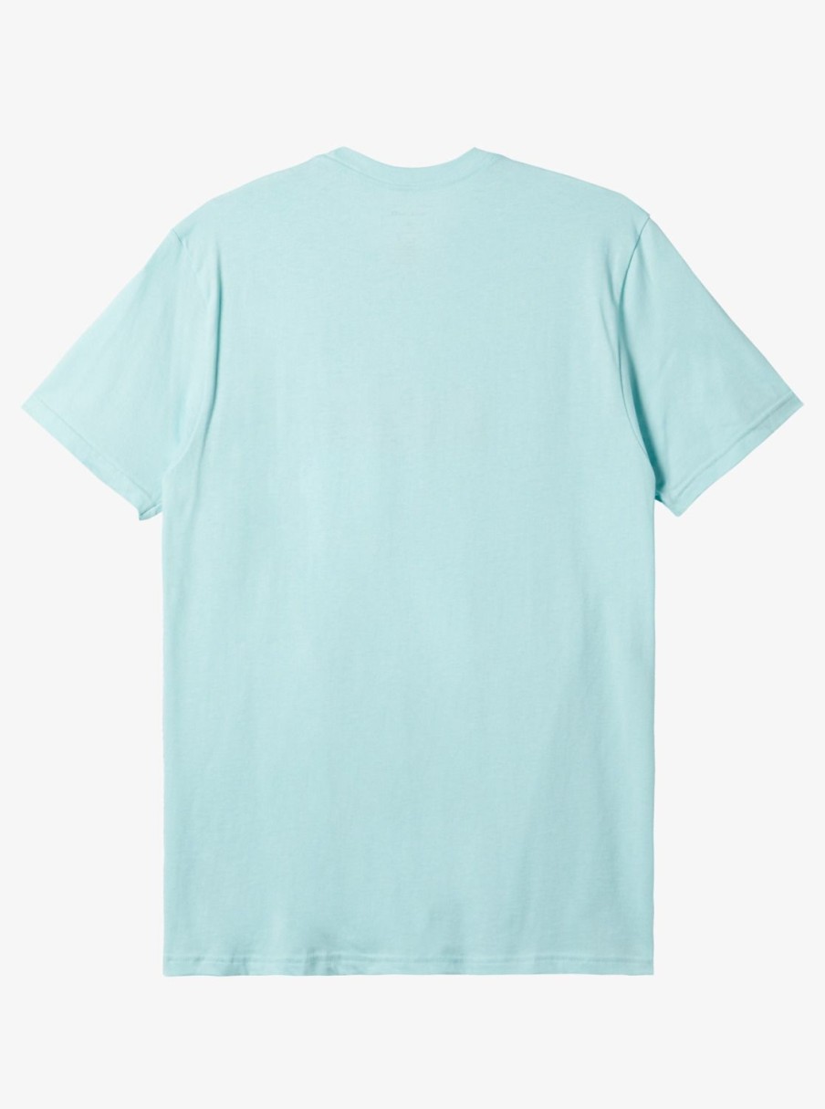 Mens Quiksilver Tees | Comp Logo T-Shirt Pastel Turquoise