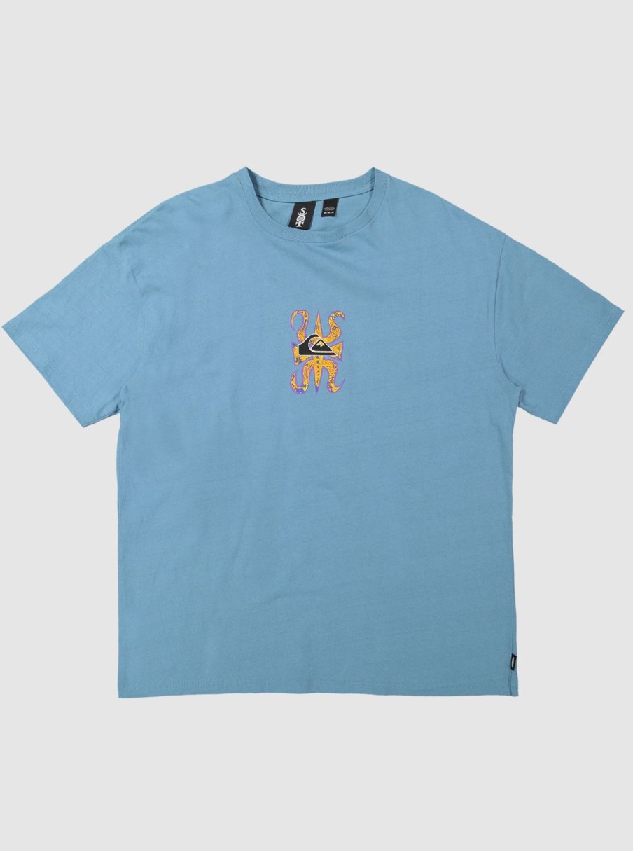 Mens Quiksilver Tees | Trident T-Shirt Adriatic Blue