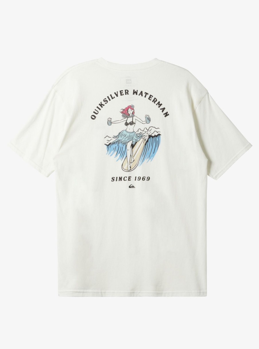 Mens Quiksilver Tees | Waterman A Proper Pint T-Shirt Snow White