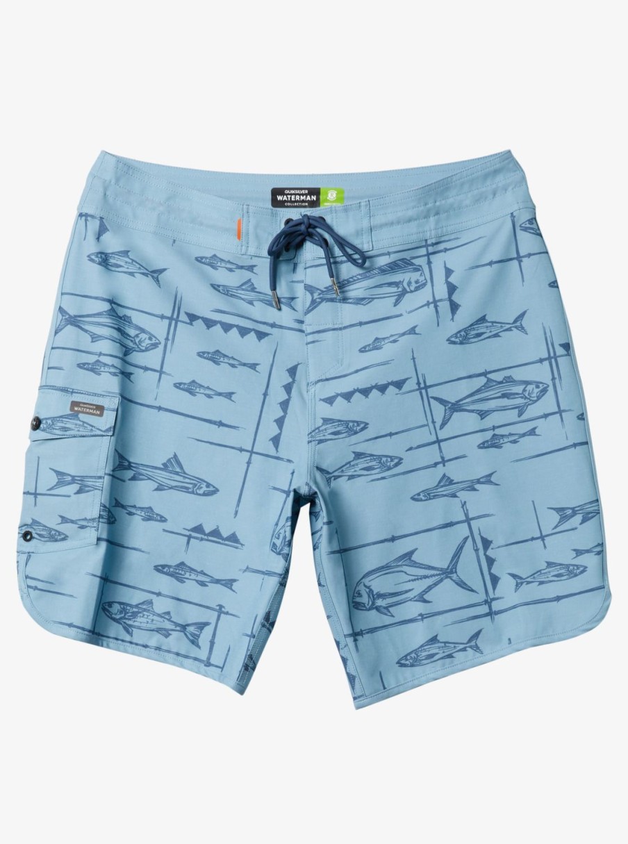 Mens Quiksilver Shorts & Amphibians | Waterman Bento Box 19" Boardshorts Bento Dusk Blue