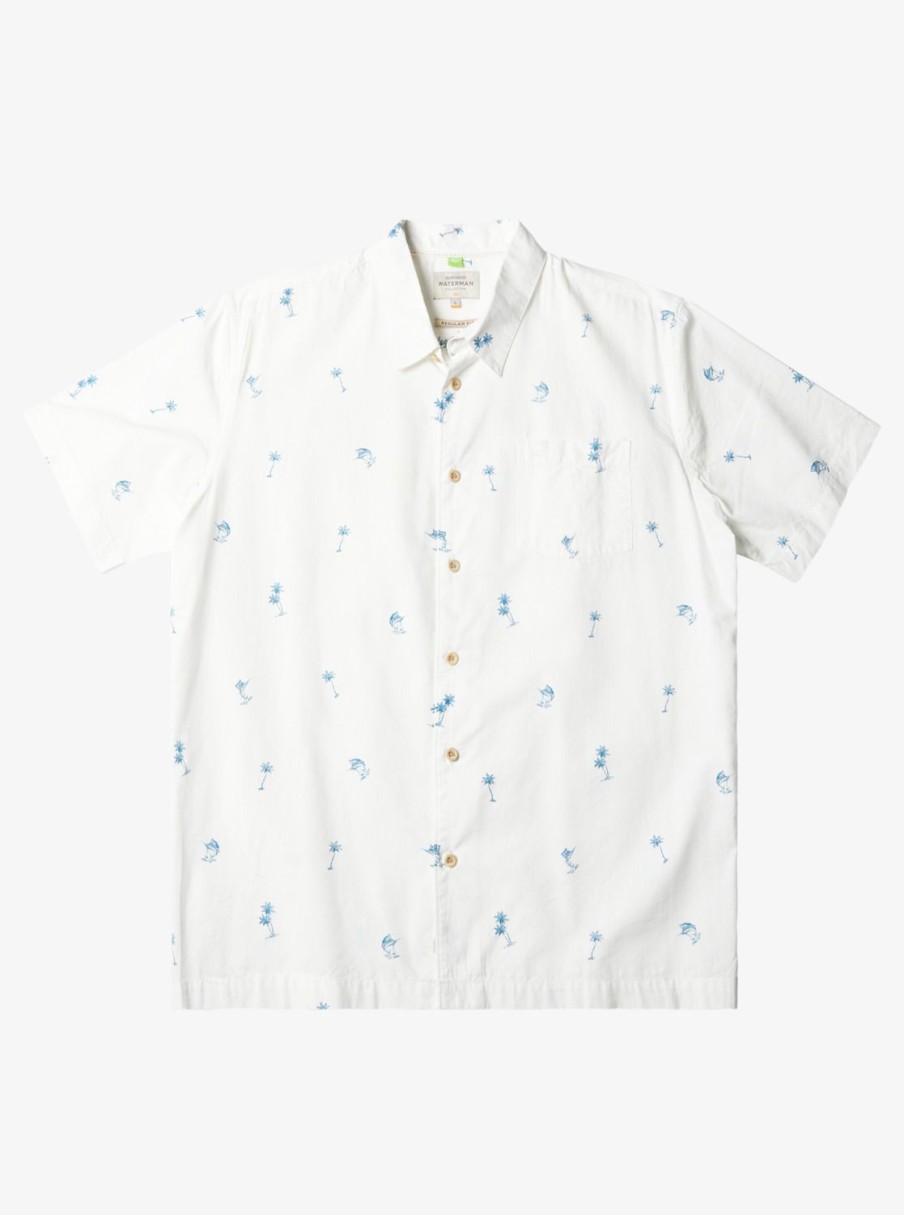 Waterman Quiksilver | Waterman Sail Palm Short Sleeve Shirt Antique White Sail Palms