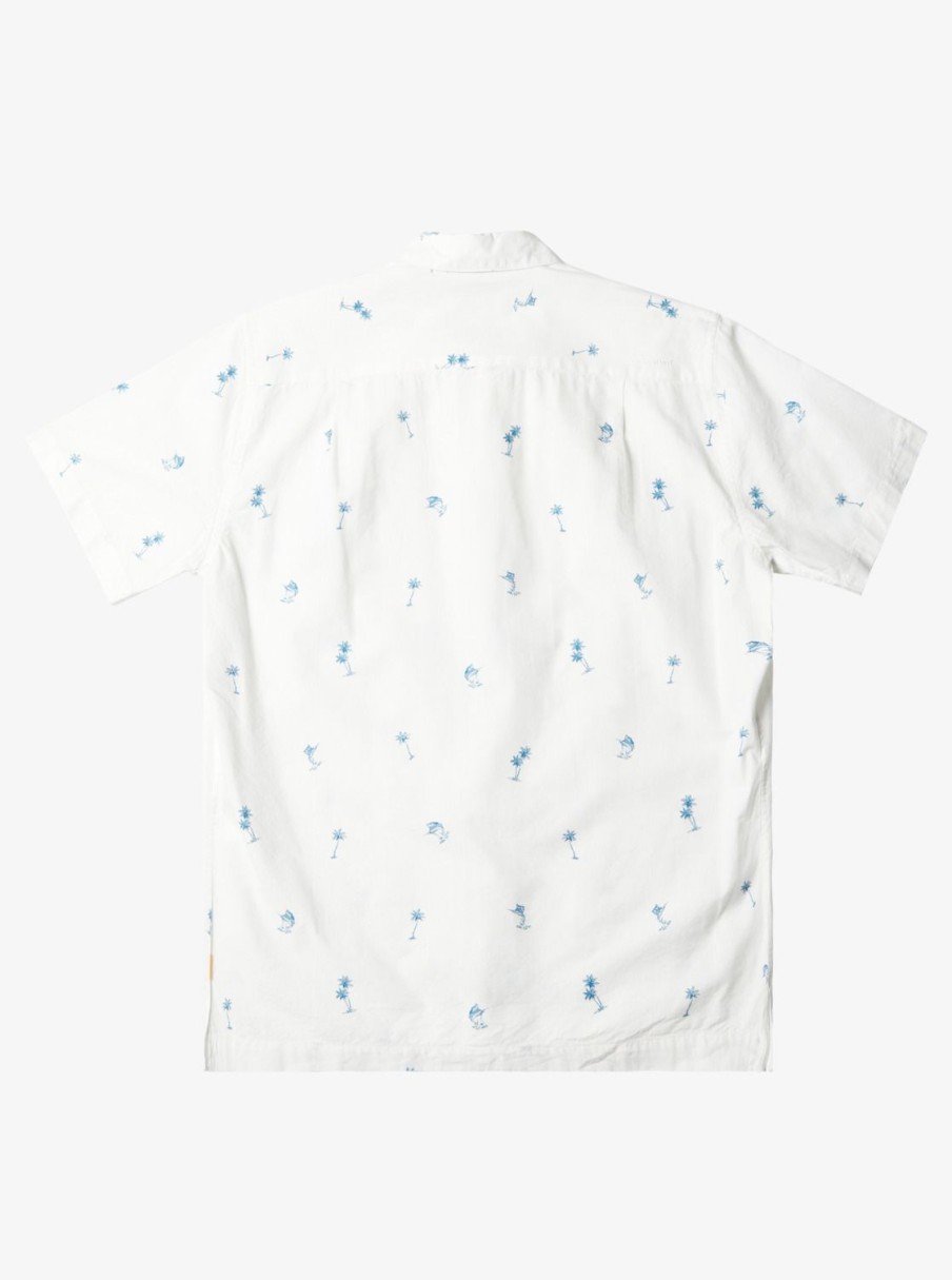 Waterman Quiksilver | Waterman Sail Palm Short Sleeve Shirt Antique White Sail Palms