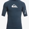 Mens Quiksilver Rashguards | All Time Short Sleeve Upf 50 Rashguard Navy Blazer Heather