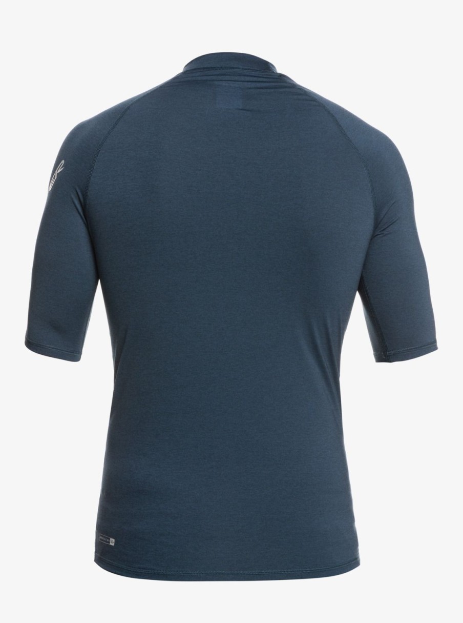 Mens Quiksilver Rashguards | All Time Short Sleeve Upf 50 Rashguard Navy Blazer Heather