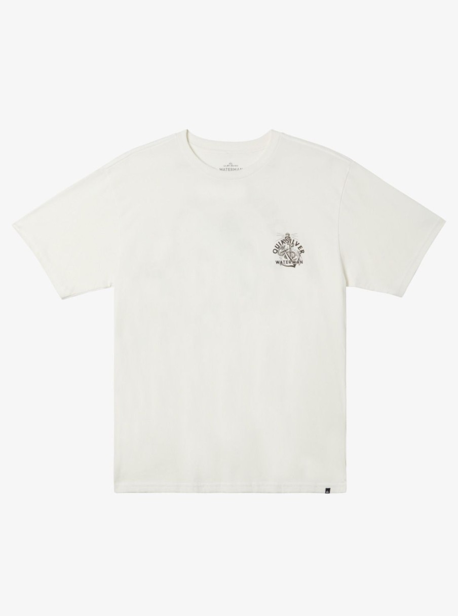 Mens Quiksilver Tees | Waterman Anchors Away Qt-Shirt Snow White