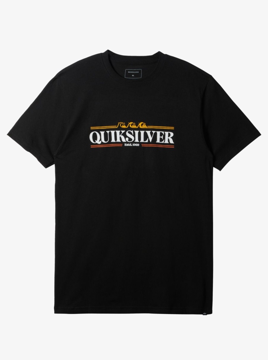 Mens Quiksilver Tees | Gradient Lines T-Shirt Black