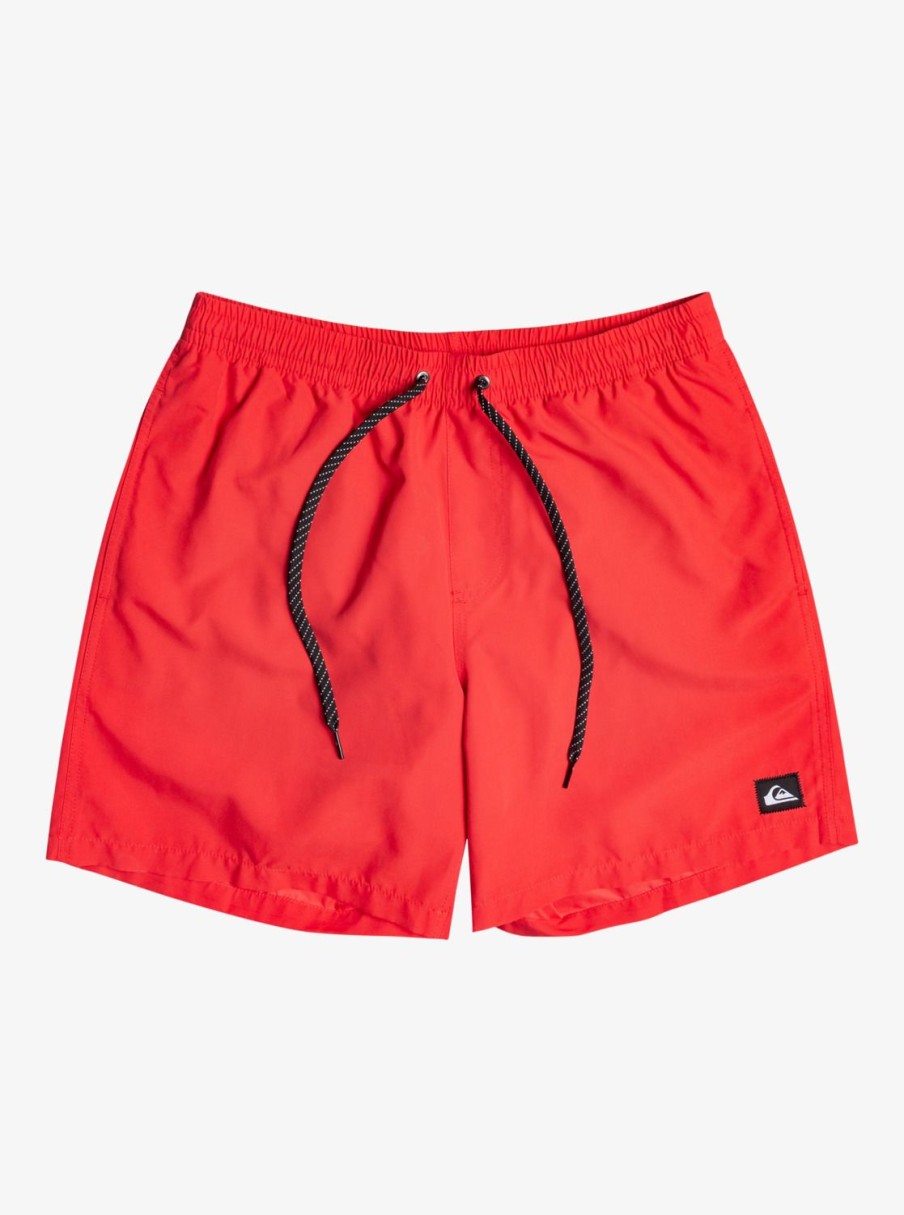 Mens Quiksilver Elastic Waist | Everyday 17" Volleys For Young Men High Risk Red