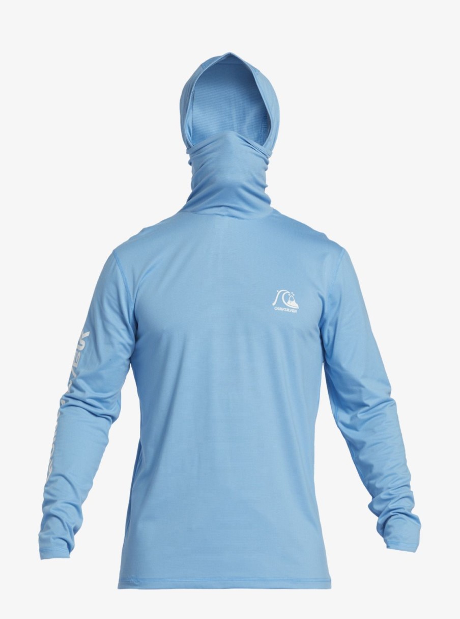 Mens Quiksilver Rashguards | Heritage Upf 50 Long Sleeve Surf Tee Azure Blue