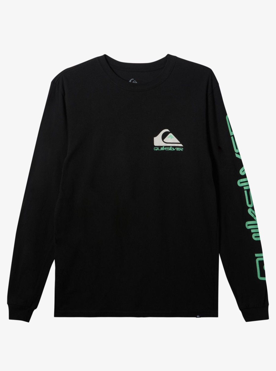 Mens Quiksilver Tees | Omni Logo Long Sleeve T-Shirt Black