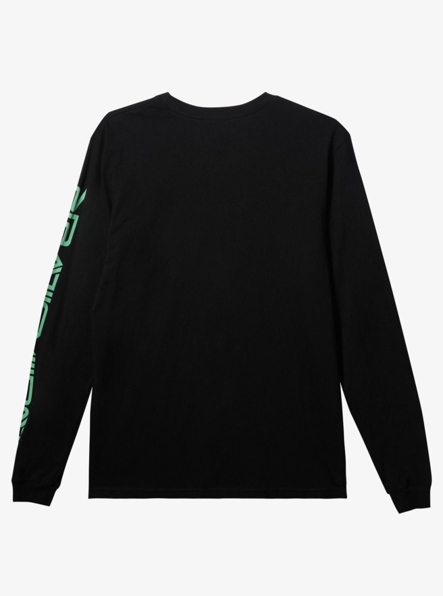 Mens Quiksilver Tees | Omni Logo Long Sleeve T-Shirt Black