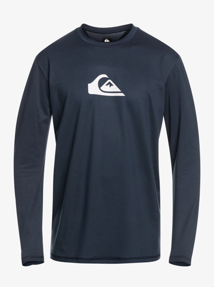 Mens Quiksilver Rashguards | Solid Streak Long Sleeve Upf 50 Surf Tee Navy Blazer