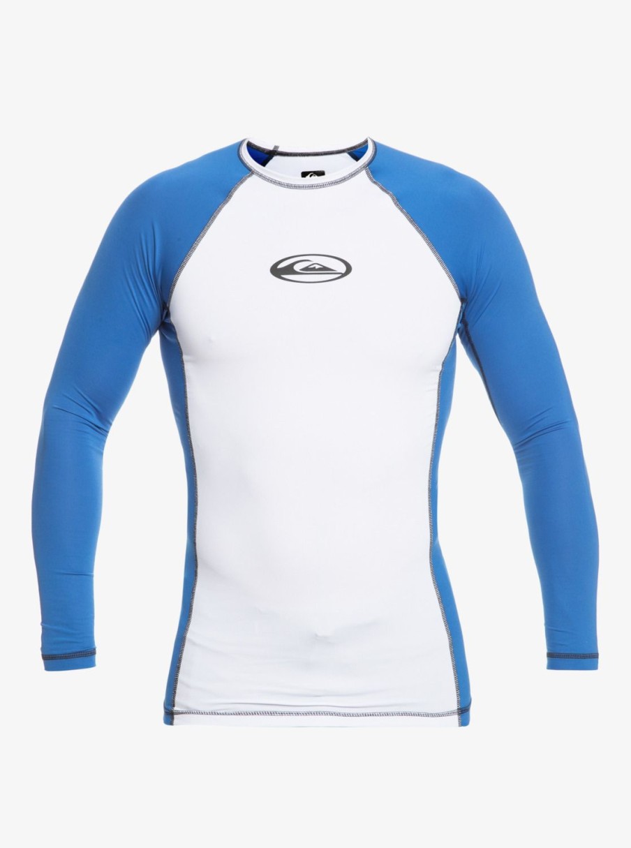 Mens Quiksilver Rashguards | Saturn Protection Long Sleeve Upf 50 Rashguard For Men Turkish Sea