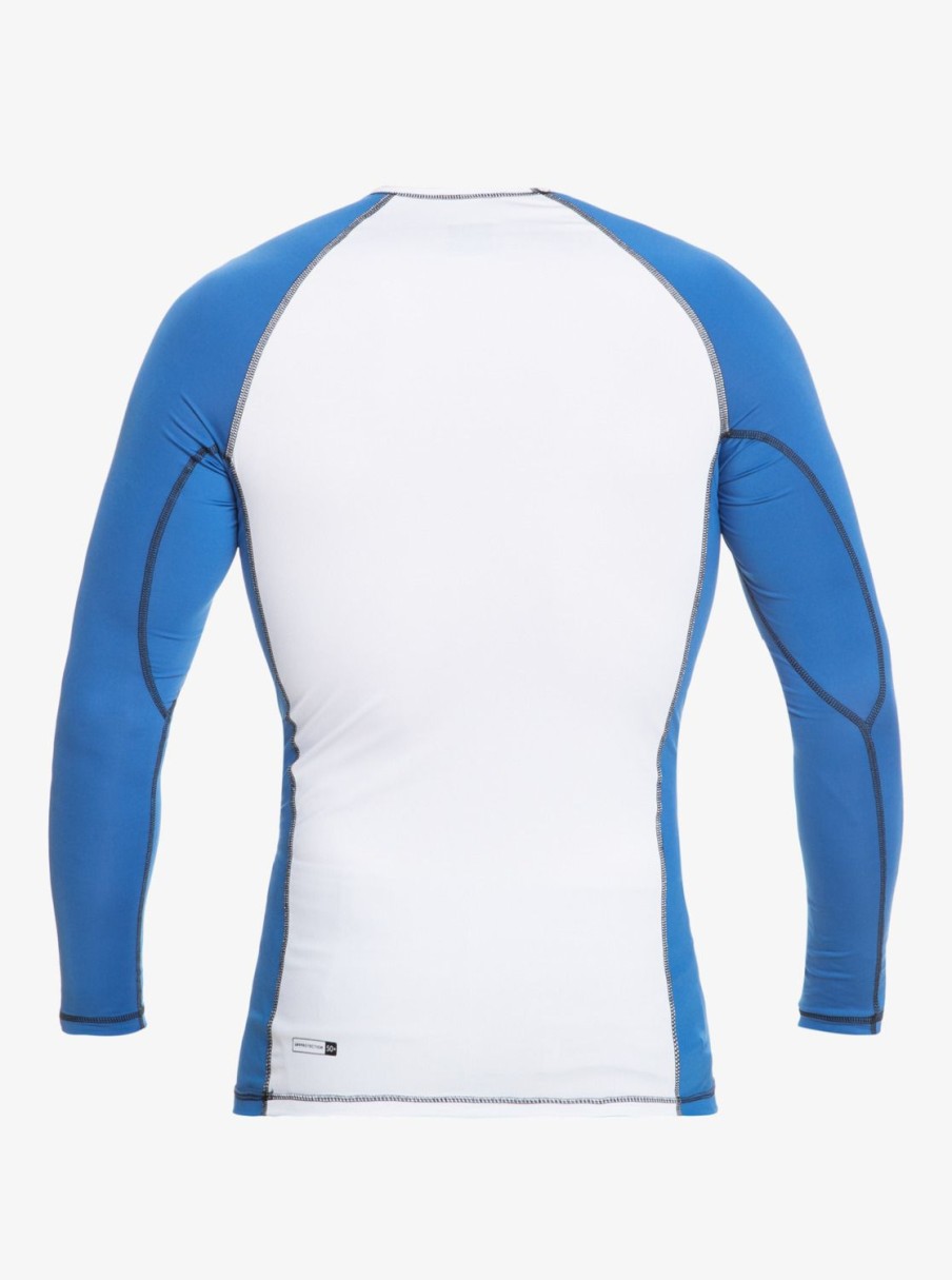 Mens Quiksilver Rashguards | Saturn Protection Long Sleeve Upf 50 Rashguard For Men Turkish Sea