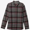 Mens Quiksilver Shirts & Polos | Waterman Lower Ridge Flannel Long Sleeve Top Granite Grey Lower Ridge