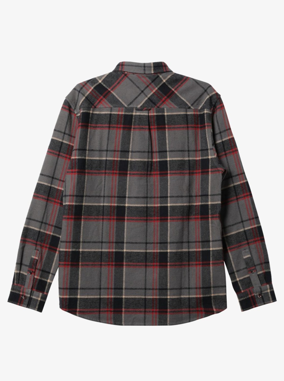 Mens Quiksilver Shirts & Polos | Waterman Lower Ridge Flannel Long Sleeve Top Granite Grey Lower Ridge