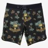 Mens Quiksilver Boardshorts | Surfsilk Scallop 19" Boardshorts Black Palm Spritz