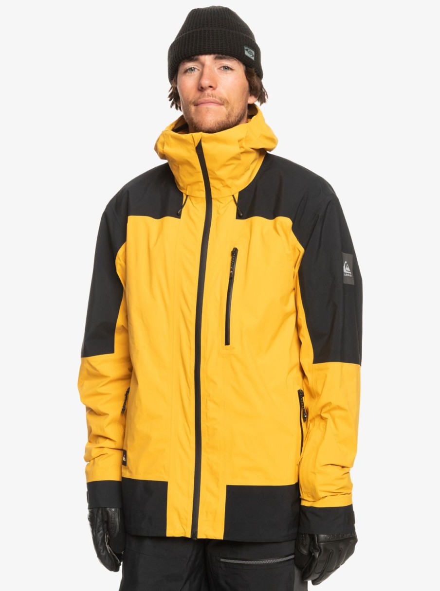 Mens Quiksilver Snow Jackets | Ultralight Gore-Tex® Technical Snow Jacket Mineral Yellow