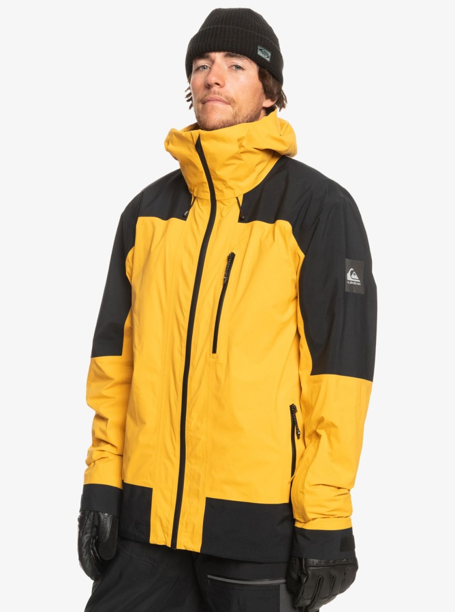 Mens Quiksilver Snow Jackets | Ultralight Gore-Tex® Technical Snow Jacket Mineral Yellow