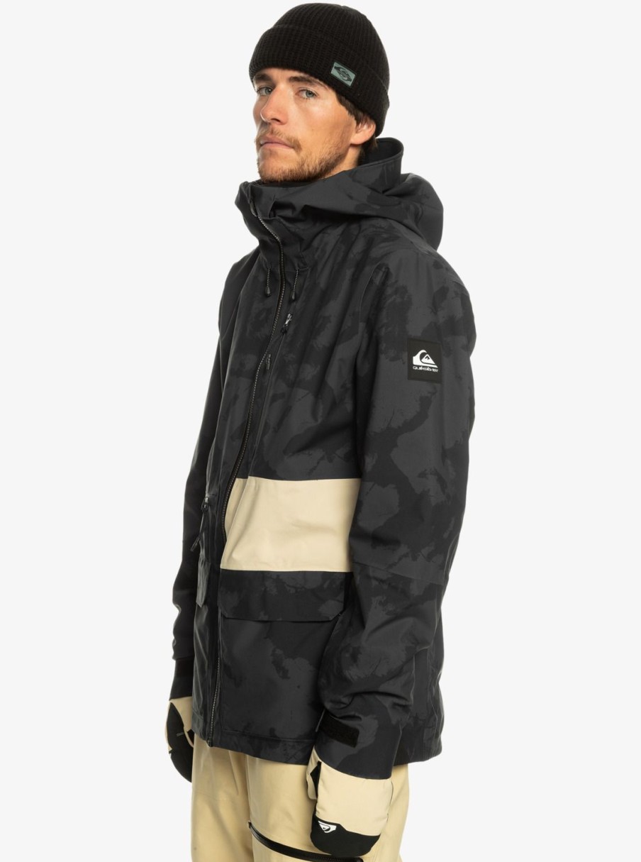 Mens Quiksilver Snow Jackets | Sammy Carlson Stretch Quest Technical Snow Jacket Tie Dye True Black