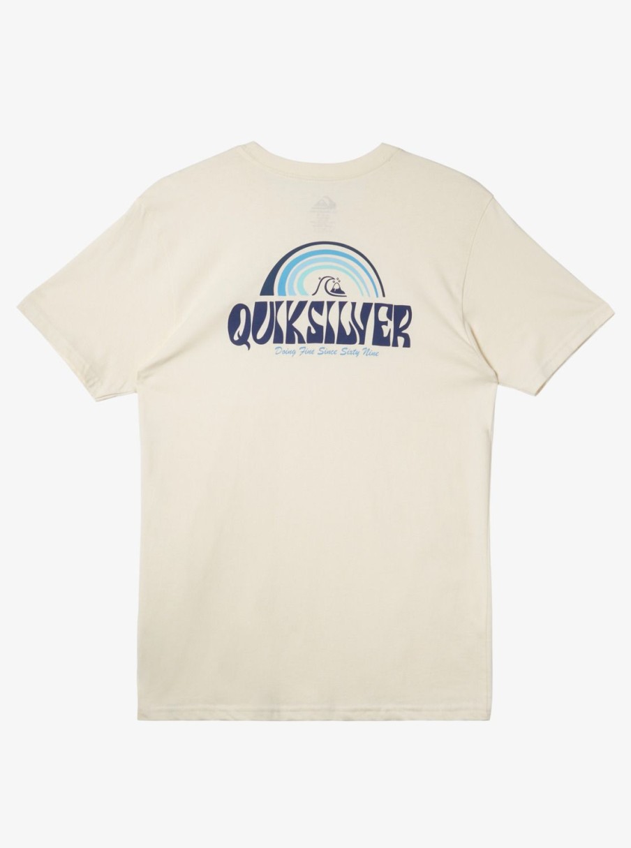 Mens Quiksilver Tees | Above The Clouds T-Shirt Birch