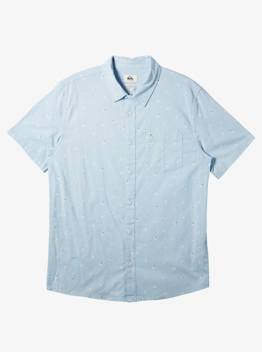 Mens Quiksilver Shirts & Polos | Minimo Short Sleeve Shirt Clear Sky Minimo