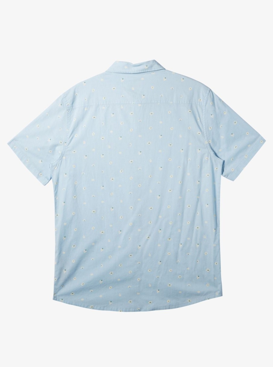 Mens Quiksilver Shirts & Polos | Minimo Short Sleeve Shirt Clear Sky Minimo