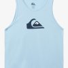 Mens Quiksilver Tees | Comp Logo Tank Top Clear Sky