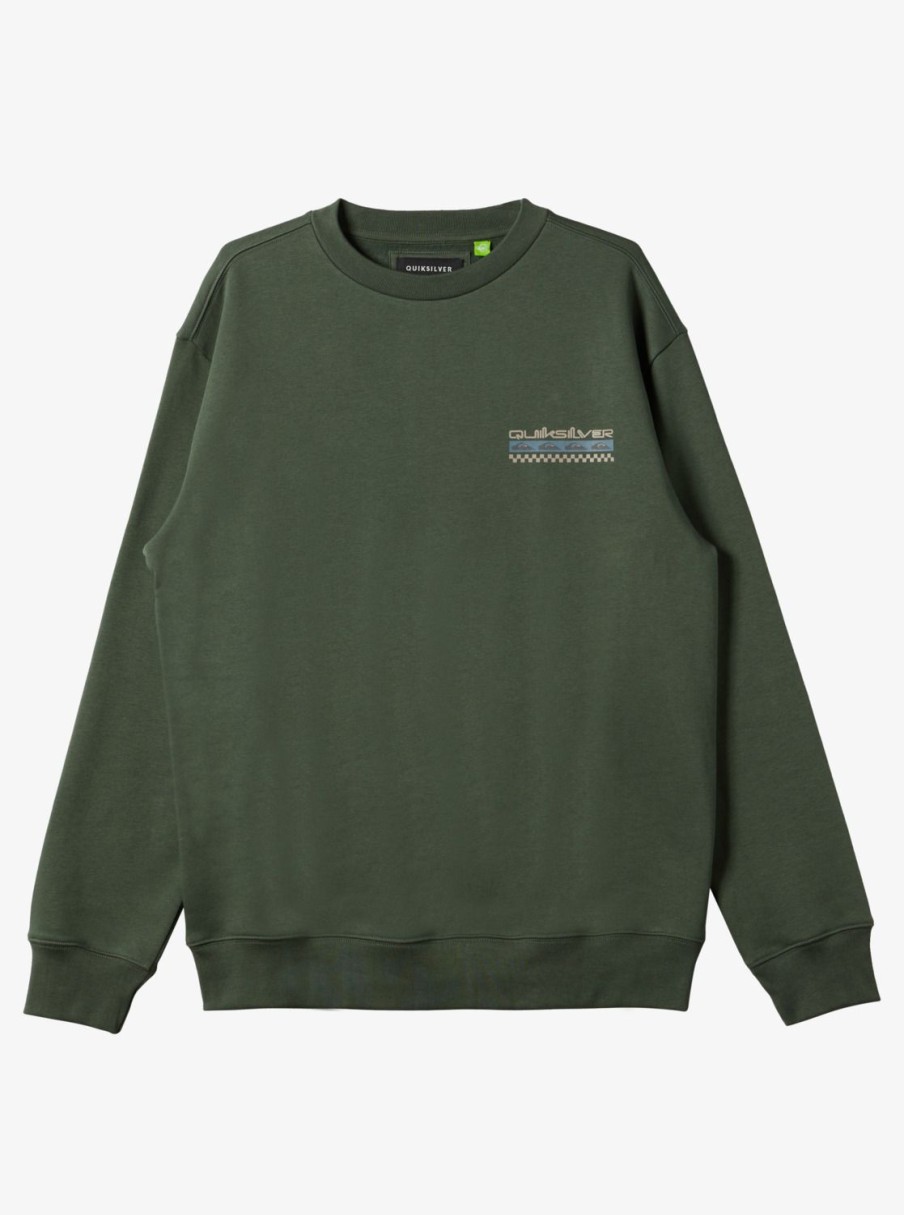 Mens Quiksilver Shirts & Polos | No Control Crew Fleece Crew Neck Sweatshirt Climbing Ivy