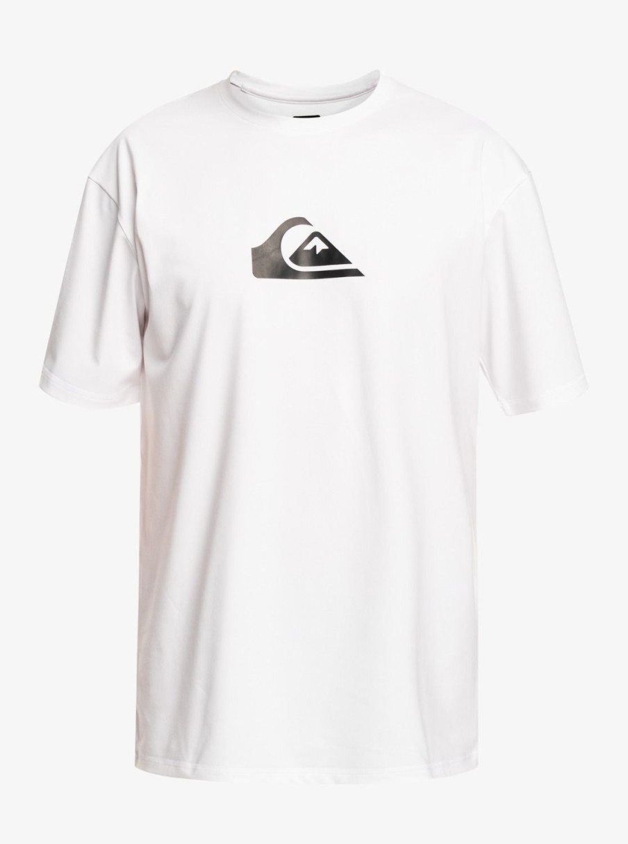 Mens Quiksilver Rashguards | Solid Streak Short Sleeve Upf 50 Surf Tee White