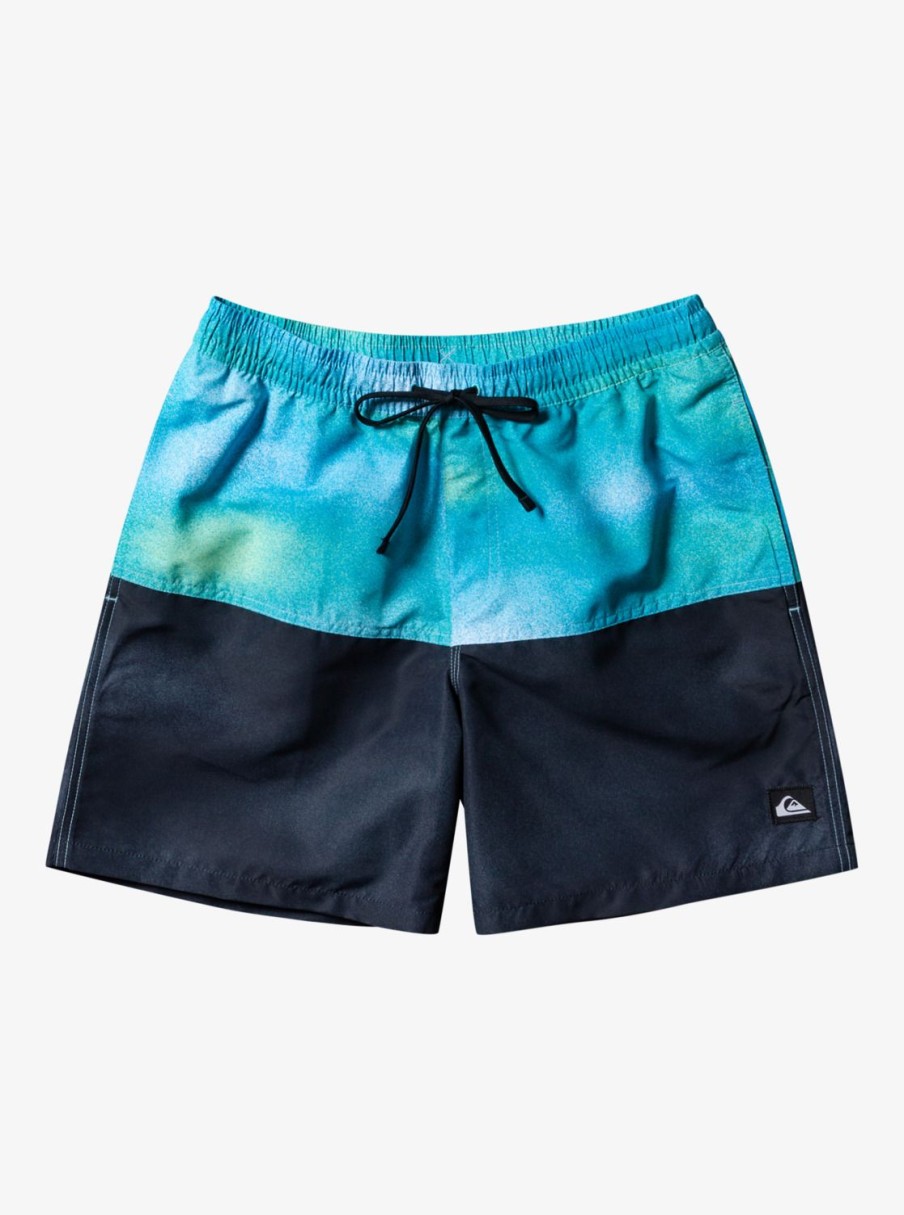 Mens Quiksilver Elastic Waist | Butt Logo 17" Volleys River Blue